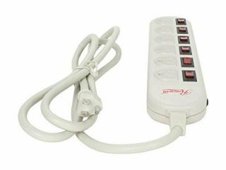 6 - Outlet Power Strip W/ 6 Ft Cord Individual Switches Protects Home Appliances