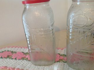 Vintage Anchor Hocking 2 Refrigerator Jars Milk,  Juice 4