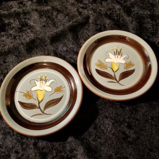 Vintage Stangl Pottery Golden Set Of Two 5 " Coaster Plates