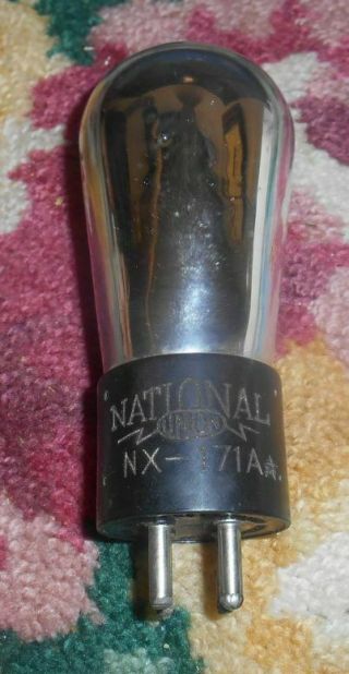 National Union Globe Ux 171a Radio Amplifier Vacuum Tube - - Tests Nos 71a