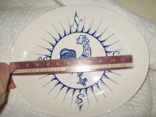 Vintage Blue and White Homer Laughlin Rooster Compass Platter 2
