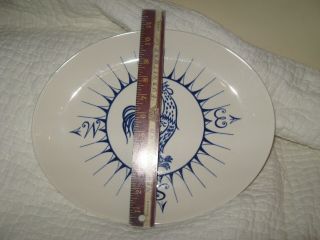 Vintage Blue and White Homer Laughlin Rooster Compass Platter 3