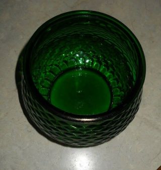 2 Vintage E.  O.  BRODY Emerald Dark Green Glass Fish Scale Planters Bowls 4