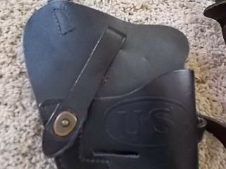 Vintage BOLEN Leather US Black Leather Shoulder Pistol Gun HOLSTER 7791527 2