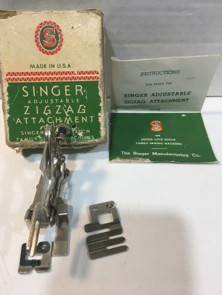 Vtg Singer Zigzag Sewing Machine Attachment 121706 & Instructions
