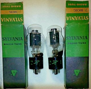Matched Pair 50c6g Sylvania Nos Nib Same Code Vacuum Tubes,  Tv - 7 117