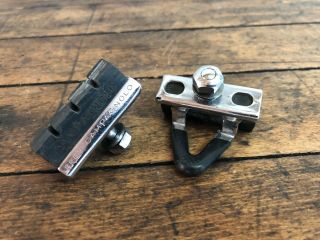 Vintage Campagnolo Brake Pads With Guide Wings And Hardware