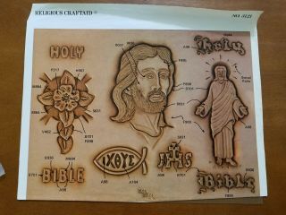 Vtg Craftaid Religious Holy Bible Jesus Christian Fish Leather Pattern 3121