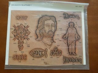 Vtg Craftaid RELIGIOUS Holy Bible Jesus Christian Fish Leather Pattern 3121 4