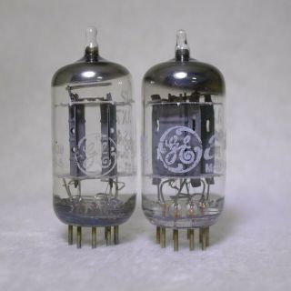 Matched Pair Ge 12ax7/ecc83 Long Gray Plate O - Getter Vacuum Tubes