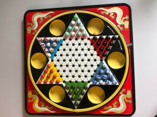 Vintage Hop Ching Chinese Checkers 2253 Game - Pressman Toy Co - Has All Marbles