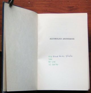 Alcoholics Anonymous AA Big Book 2nd Edition 7th Printing 1965 Hardcover no DJ 3