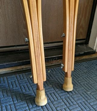 Vintage 52 " Adjustable Wooden Crutches 350 Lb Rating