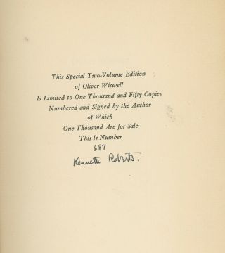 Oliver Wiswell Signed By Kenneth Roberts Complete In Two Volumes