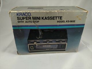 Vintage Kraco Mini Kassette Car Stereo Cassette Player Ks - 960e Nos