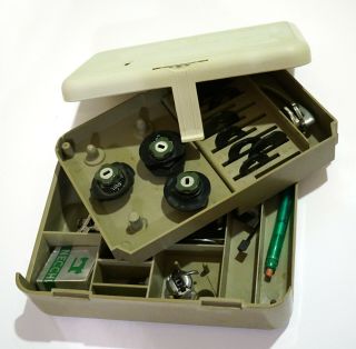 Vintage Necchi Supernova Accessories Box With Set Of Stitch Cams & Presser Feet