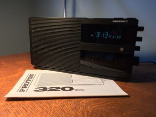 Vintage Proton 320 Am/fm Digital Clock Radio Black Audiophile Dual Alarm