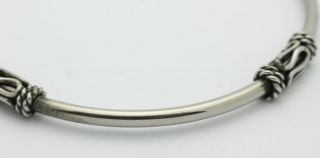 Sterling Silver.  925 Vintage Art Deco Design 8 " Bangle Bracelet 9.  5g G368