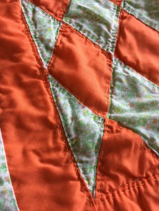 Vintage Handmade Quilt Throw Baby Blanket 48”x 50” Euc