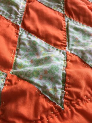 Vintage Handmade Quilt Throw Baby Blanket 48”x 50” EUC 4