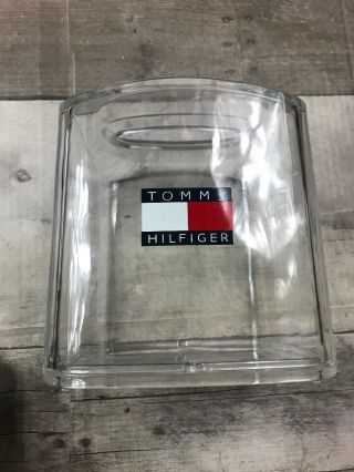 Vintage Tommy Hilfiger Colorblock Logo Tissue Box Holder Clear Acrylic 4