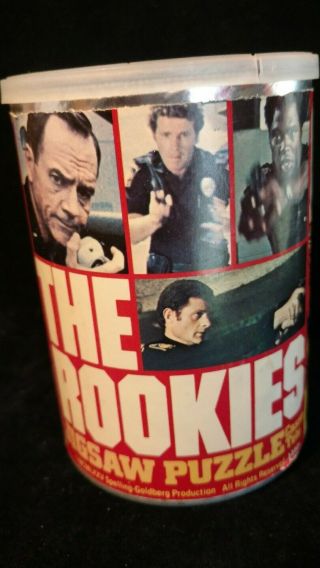 Vintage 1975 The Rookies 200 Piece Jigsaw Puzzle In A Can