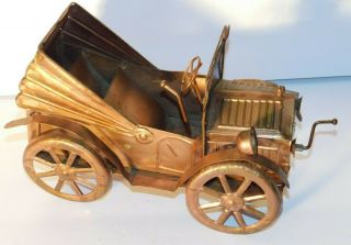 WIND - UP MUSIC BOX VINTAGE COPPER TIN MODEL - T CONVERTIBLE PATINA 3