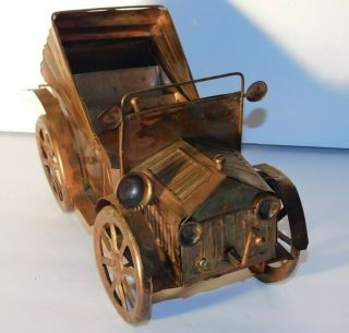 WIND - UP MUSIC BOX VINTAGE COPPER TIN MODEL - T CONVERTIBLE PATINA 4