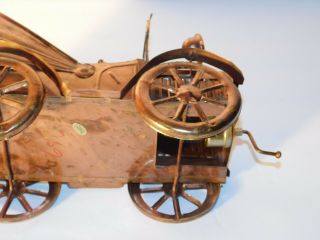 WIND - UP MUSIC BOX VINTAGE COPPER TIN MODEL - T CONVERTIBLE PATINA 5