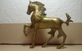 Outstanding Vintage Brass Trotting Horse Sculpture Figurine,  Detail