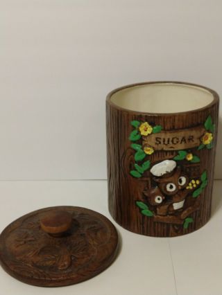 Vintage Treasure Craft Owl Sugar Canister 1960s 1970s Made In The Usa 5