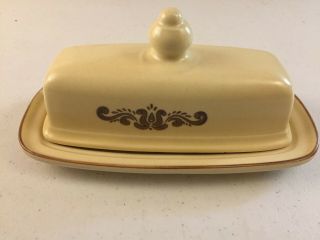 Pfaltzgraff Village Stoneware Covered Butter Dish 6 - 28 Made In Usa Vintage
