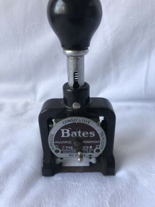 Vintage Bates Numbering Machine Stamp 6 Wheel Style E