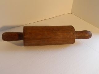 Vintage One Piece Wooden Rolling Pin Kitchen Primitive Rustic 16 3/4 " Long