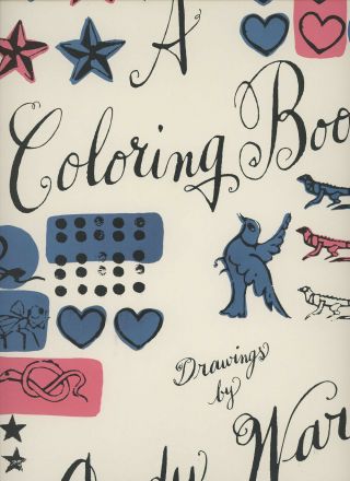 A Coloring Book Drawings By Andy Warhol / 1st Edition 1990