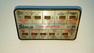 Vintage Snap - On Mt34 Diagnostic Adapter For Gm Cars & Mt418 Mt406 Mt665 Mt552a