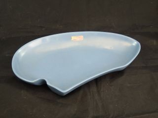 Vintage Frankoma Pottery Lazybones Dinnerware Large Tray 4p Sky Light Blue
