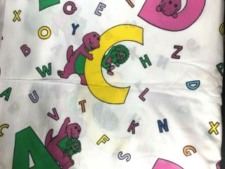 Barney Friends Sheet Set Vintage Alphabet Flat,  Fitted & Pillowcase Fabric Craft