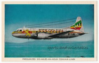 Ethiopian Airlines - 300 Mph Convair - Liner - Vintage Airline Issue Postcard