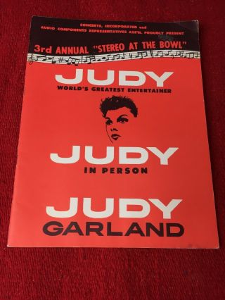 Judy Garland Hollywood Bowl 1961 Concert Program Vintage September 16 1961