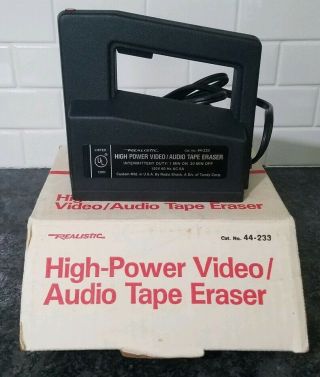 Realistic 44 - 233 High Power Video/audio Tape Eraser W/box & Instructions