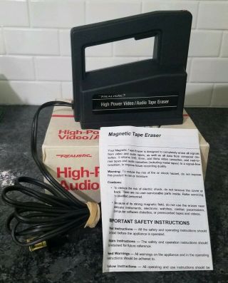 Realistic 44 - 233 High Power Video/Audio Tape Eraser W/Box & Instructions 2