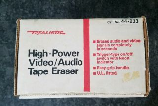 Realistic 44 - 233 High Power Video/Audio Tape Eraser W/Box & Instructions 4