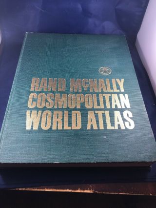 Rand Mcnally Cosmopolitan World Atlas 1963 Hc Book With Imperial Map Of The U.  S.