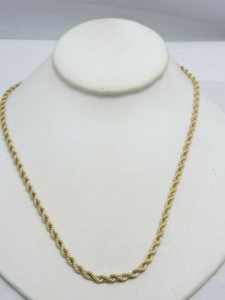 20 Inches Yellow Gold Filled Heavy Rope Chain Vintage