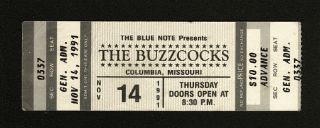 The Buzzcocks - Vintage 1991 Punk Rock Concert Ticket - Pete Shelley