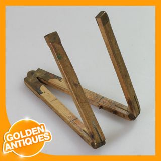 Antique Old Rare Vintage England 1ft Wooden Foldable Ruller Metre Meter Stick