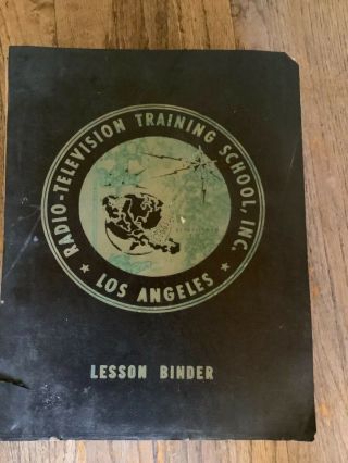 Estate Vtg Book 1955 Radio Television Training School Los Angeles Lesson Binder