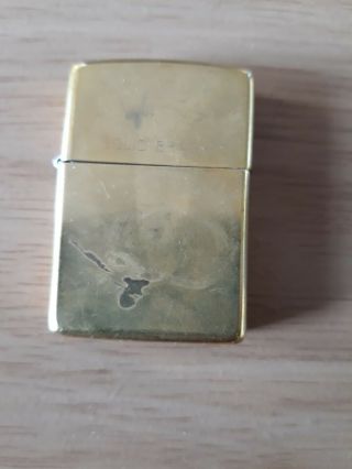 Zippo Lighter Vintage Solid Brass.  Boxed.