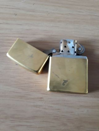 Zippo lighter vintage solid brass.  Boxed. 4